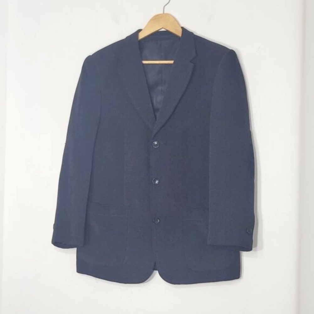🛍️ Bellota Men's Black Notched Collar Button Front Blazer Business Casual Small